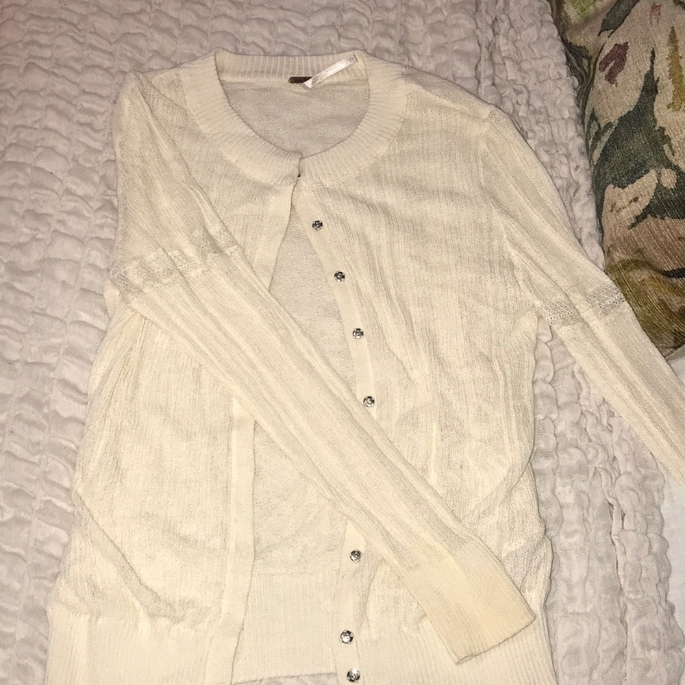Free People Cream Cardigan